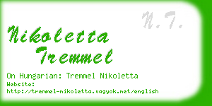 nikoletta tremmel business card